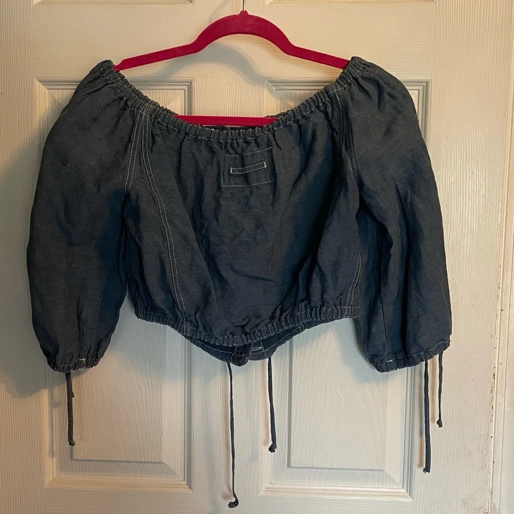 Jean Paul Guiltier off the shoulder denim crop top - Picture 14 of 14